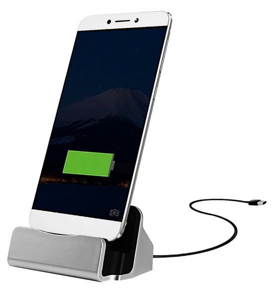 DOCK, stolní nabíječka pro Motorola Moto G9 Play - stříbrný TEMEi
