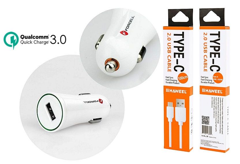 Autonabíječka pro Xiaomi Mi 11 Lite 4G Quick Charge 3.0 + kabel typ C S-T-A-R