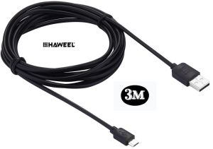 Vysokorychlostní dobíjecí - data kabel, micro USB výstup, délka 300cm (3m)