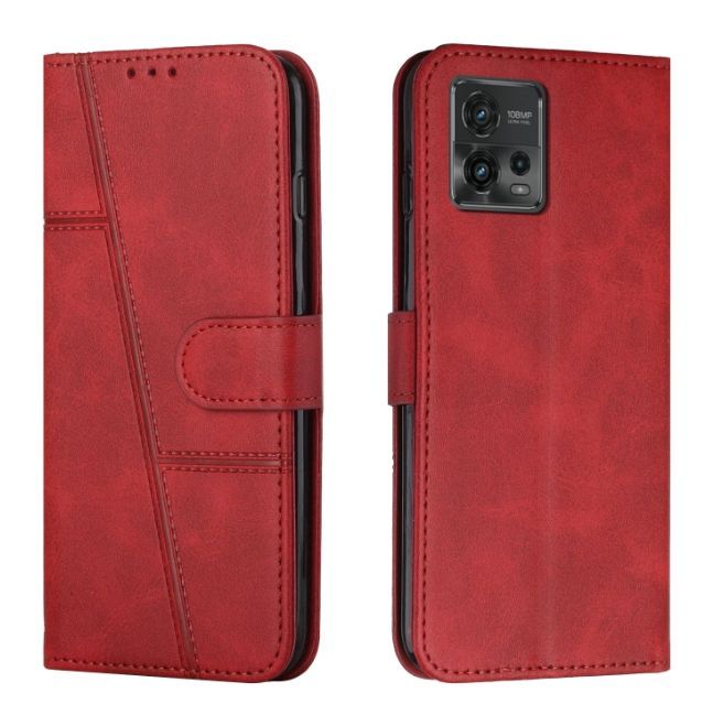 Kožené pouzdro Motorola Moto G72 červené