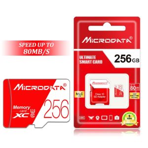 Paměťová karta MiCRODATA 256GB U3 Speed, TF microSD zápis 30MB/s, čtení 80MB/s
