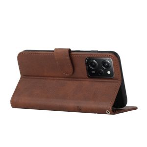 Kožené pouzdro Poco X5 Pro 5G hnědé, brown materiál syntetická kůže, řada TEXTURE magnetic TT-TopTechnology