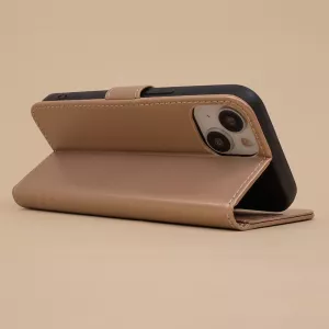 Kožené pouzdro pro Apple iPhone 16 ( 6,1" ) gold, zlaté, řada SMART, materiál syntetická kůže, TPU TT-TopTechnology