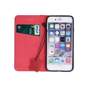 Kožené pouzdro pro Apple iPhone 16 ( 6,1" ) red, červené, řada BUSINESS, materiál přírodní kůže, TPU TT-TopTechnology