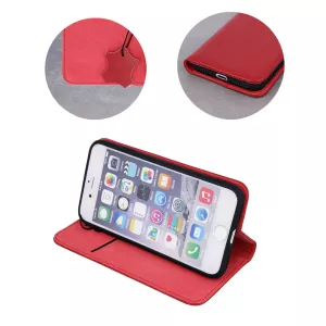 Kožené pouzdro pro Apple iPhone 16 ( 6,1" ) red, červené, řada BUSINESS, materiál přírodní kůže, TPU TT-TopTechnology