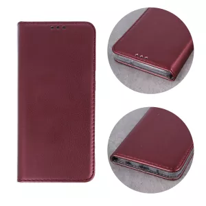 Kožené pouzdro pro Apple iPhone 16 ( 6,1" ) wine red, vínová, řada SMART, materiál ekologická kůže, TPU TT-TopTechnology