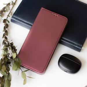 Kožené pouzdro pro Apple iPhone 16 ( 6,1" ) wine red, vínová, řada SMART, materiál ekologická kůže, TPU TT-TopTechnology