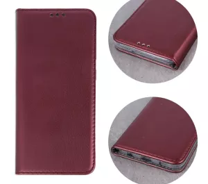 Kožené pouzdro Xiaomi 14T Pro wine red, vínové, řada SMART, materiál syntetická kůže TT-TopTechnology