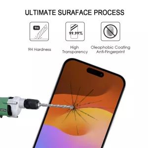 Ochranné sklo pro Apple Iphone 15 Pro, tvrzené sklíčko na LCD displej celoplošné, řada FULL GLUE TT-TopTechnology