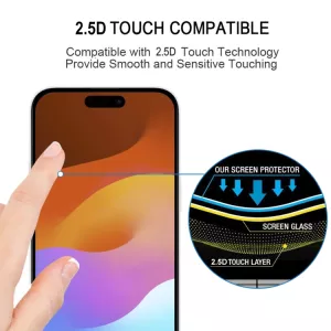 Ochranné sklo pro Apple Iphone 15 Pro, tvrzené sklíčko na LCD displej celoplošné, řada FULL GLUE TT-TopTechnology