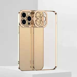 Pouzdro pro Apple iPhone 13 Pro - transparent ZLATÉ, materiál TPU