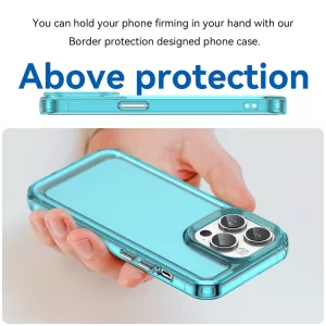 Pouzdro pro Apple Iphone 15 Pro - transparent BLUE, materiál TPU TT-TopTechnology