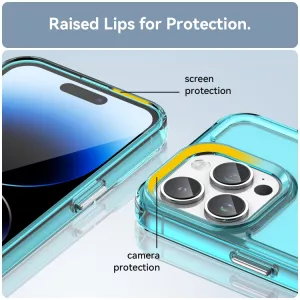 Pouzdro pro Apple Iphone 15 Pro - transparent BLUE, materiál TPU TT-TopTechnology