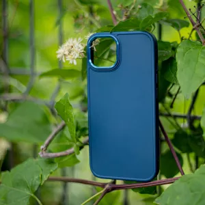 Pouzdro pro Apple iPhone 16 ( 6,1" ) dark blue, řada SATEN, materiál TPU, hliník TT-TopTechnology