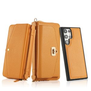 Pouzdro Samsung Galaxy S22 5G oranžové, složí také jako luxusní peněženka nebo malá kabelka S-T-A-R