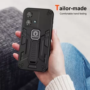 TPU pouzdro Motorola Edge 40 Neo černé, black, řada DEFENDER, hliníkový úchyt, držák TT-TopTechnology