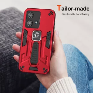 TPU pouzdro Motorola Edge 40 Neo červené, red, řada DEFENDER, hliníkový úchyt, držák TT-TopTechnology