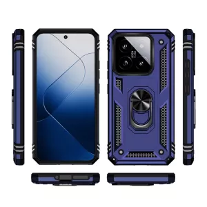 TPU pouzdro Xiaomi 14 modré, blue, řada DEFENDER, hliníkový úchyt, držák TT-TopTechnology