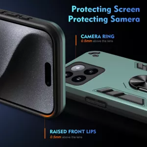 TPU pouzdro Xiaomi 14 Pro zelené, green, řada DEFENDER, hliníkový úchyt, držák TT-TopTechnology