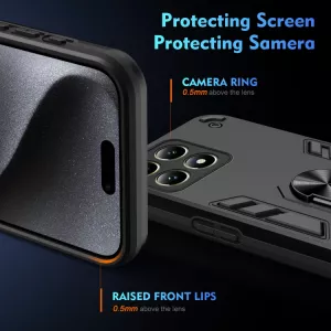 TPU pouzdro Xiaomi 14T černé, black, řada DEFENDER, hliníkový úchyt, držák TT-TopTechnology