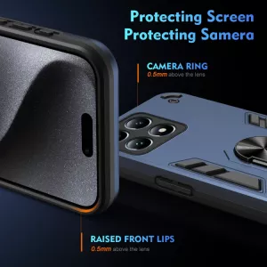 TPU pouzdro Xiaomi 14T Pro modré, blue, řada DEFENDER, hliníkový úchyt, držák TT-TopTechnology