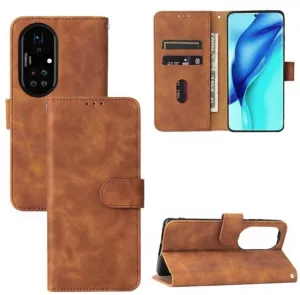 Kožené pouzdro Huawei P50 Pro hnědé