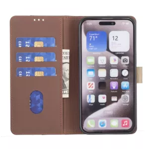 Kožené pouzdro Poco X6 Pro brown, hnědé, tzv. knížka, řada TWO-COLOR, materiál syntetická kůže TT-TopTechnology