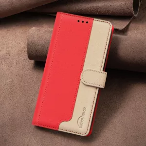 Kožené pouzdro Poco X6 Pro red, červené, tzv. knížka, řada TWO-COLOR, materiál syntetická kůže TT-TopTechnology