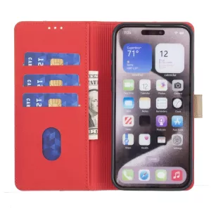 Kožené pouzdro Poco X6 Pro red, červené, tzv. knížka, řada TWO-COLOR, materiál syntetická kůže TT-TopTechnology