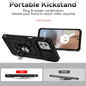 TPU pouzdro Motorola Moto G32 černé, black, odolné proti nárazům, s držákem a magnetem uprostřed TT-TopTechnology