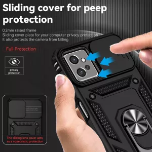 TPU pouzdro Motorola Moto G32 černé, black, odolné proti nárazům, s držákem a magnetem uprostřed TT-TopTechnology