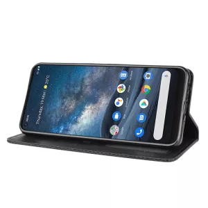 Kožené pouzdro Nokia 8.3 5G černé, black, řada CRAZY HORSE, materiál syntetická kůže, model knížka TT-TopTechnology