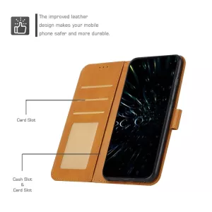 Kožené pouzdro pro Realme 8 5G hnědé, brown, řada CLASSIC magnetic S-T-A-R