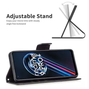 Kožené pouzdro Realme 9 Pro+ černé, black, model knížka, řada LAMBSKIN Magnetic S-T-A-R
