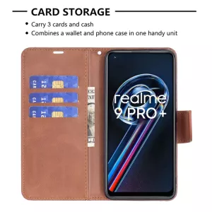 Kožené pouzdro Realme 9 Pro+ hnědé, brown, řada LAMBSKIN Magnetic, model knížka S-T-A-R