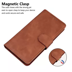 Kožené pouzdro Sony Xperia L3 hnědé, brown, řada CLASSIC, model knížka TT-TopTechnology