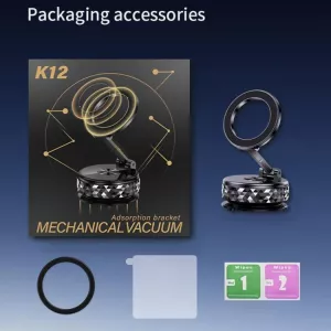 MHK12 magnetický držák vakuový přísavný 360° černý diamant, vhodný na přístrojovou, palubní desku vozidla, nebo jinou plochu TT-TopTechnology