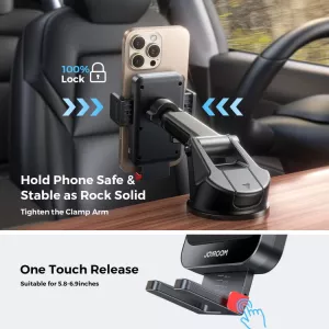 WHJR-ZS241S bezdrátový inteligentní nabíjecí držák do auta 15W, s podporou rychlého nabíjení, vhodný na palubní desku automobilu, nebo jinou plochu JOYROOM
