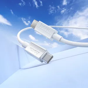 Dobíjecí, datový kabel pro Samsung Galaxy S20 FE 5G, 60W 3A, bílý, white, USB-C na USB-C, nahrazuje originál HOCO