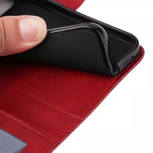 Kožené pouzdro Honor Magic7 Pro červené, red, řada CLASSIC, model knížka, materiál syntetická kůže TT-TopTechnology