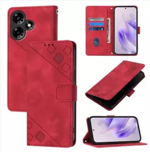 Kožené pouzdro Infinix Hot 30i červené, red, řada Embossed