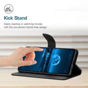 Kožené pouzdro knížka Motorola Edge 60 Pro černé, black, řada EMBOSSED, materiál syntetická kůže S-T-A-R