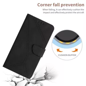 Kožené pouzdro knížka Motorola Edge 60 Pro černé, black, řada EMBOSSED, materiál syntetická kůže S-T-A-R