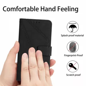Kožené pouzdro knížka Motorola Edge 60 Pro černé, black, řada EMBOSSED, materiál syntetická kůže S-T-A-R