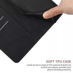 Kožené pouzdro knížka Motorola Edge 60 Pro černé, black, řada EMBOSSED, materiál syntetická kůže S-T-A-R