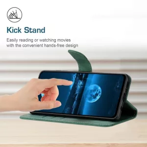Kožené pouzdro knížka Motorola Edge 60 Pro zelené, green, řada EMBOSSED, materiál syntetická kůže S-T-A-R