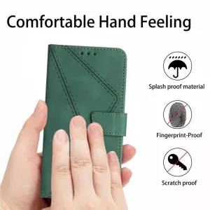 Kožené pouzdro knížka Motorola Edge 60 Pro zelené, green, řada EMBOSSED, materiál syntetická kůže S-T-A-R