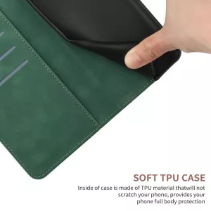 Kožené pouzdro knížka Motorola Edge 60 Pro zelené, green, řada EMBOSSED, materiál syntetická kůže S-T-A-R