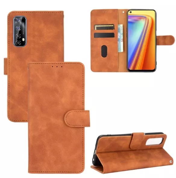 Kožené pouzdro Realme 7 Pro hnědé