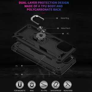 Pouzdro Motorola Edge 20 Lite + sklo, ochranné sklíčko, kovový prsten slouží také pro fixaci telefonu na magnetickém držáku TT-TopTechnology